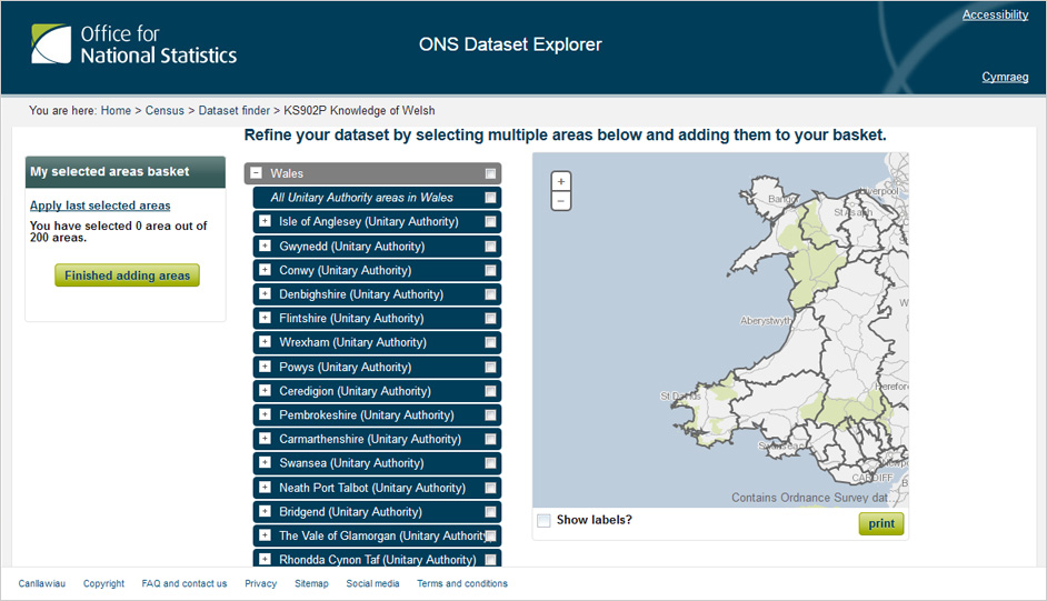 ONS - Map page