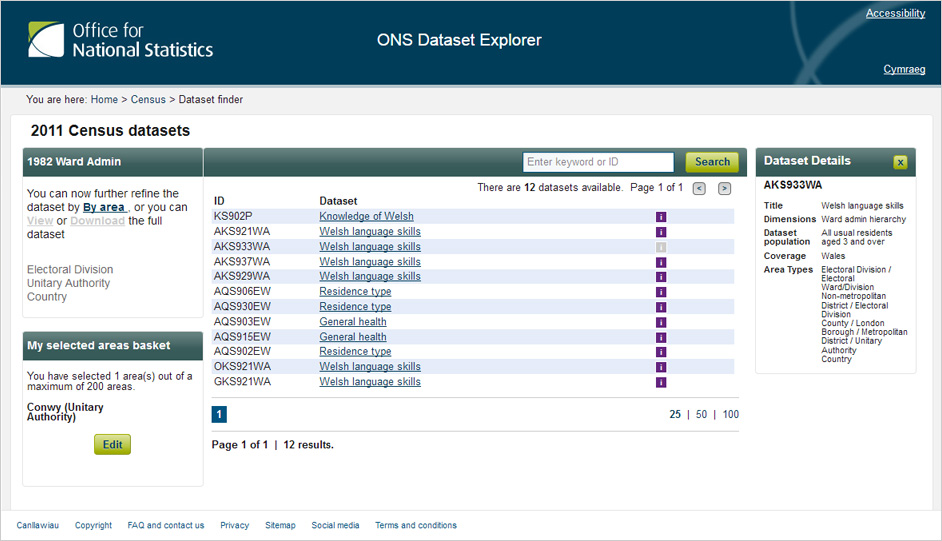 Data filter page image